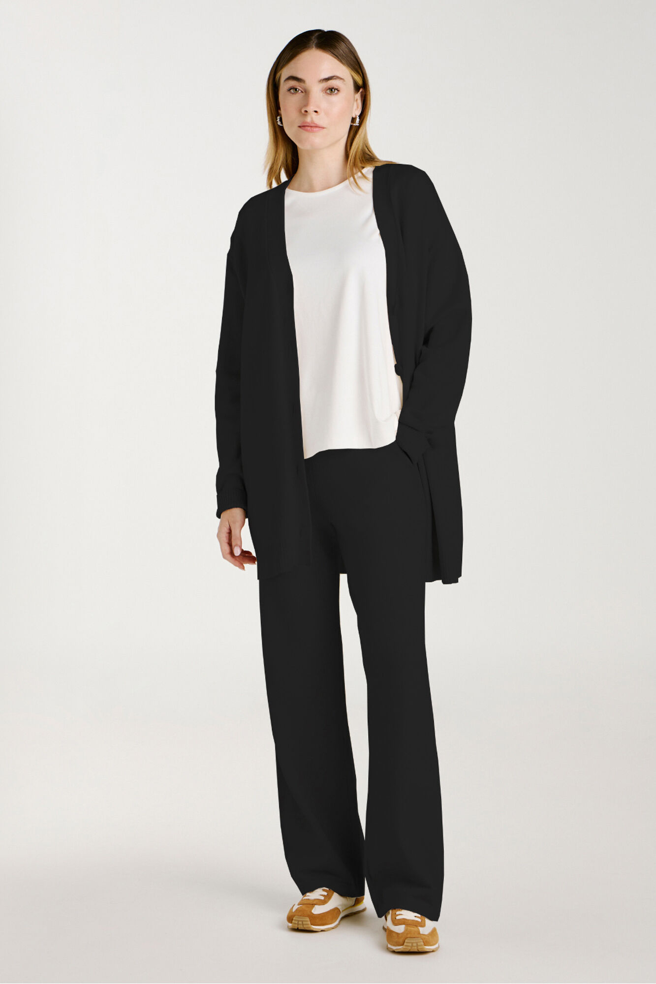 Vila Casaco de malha longo de malha com viscose