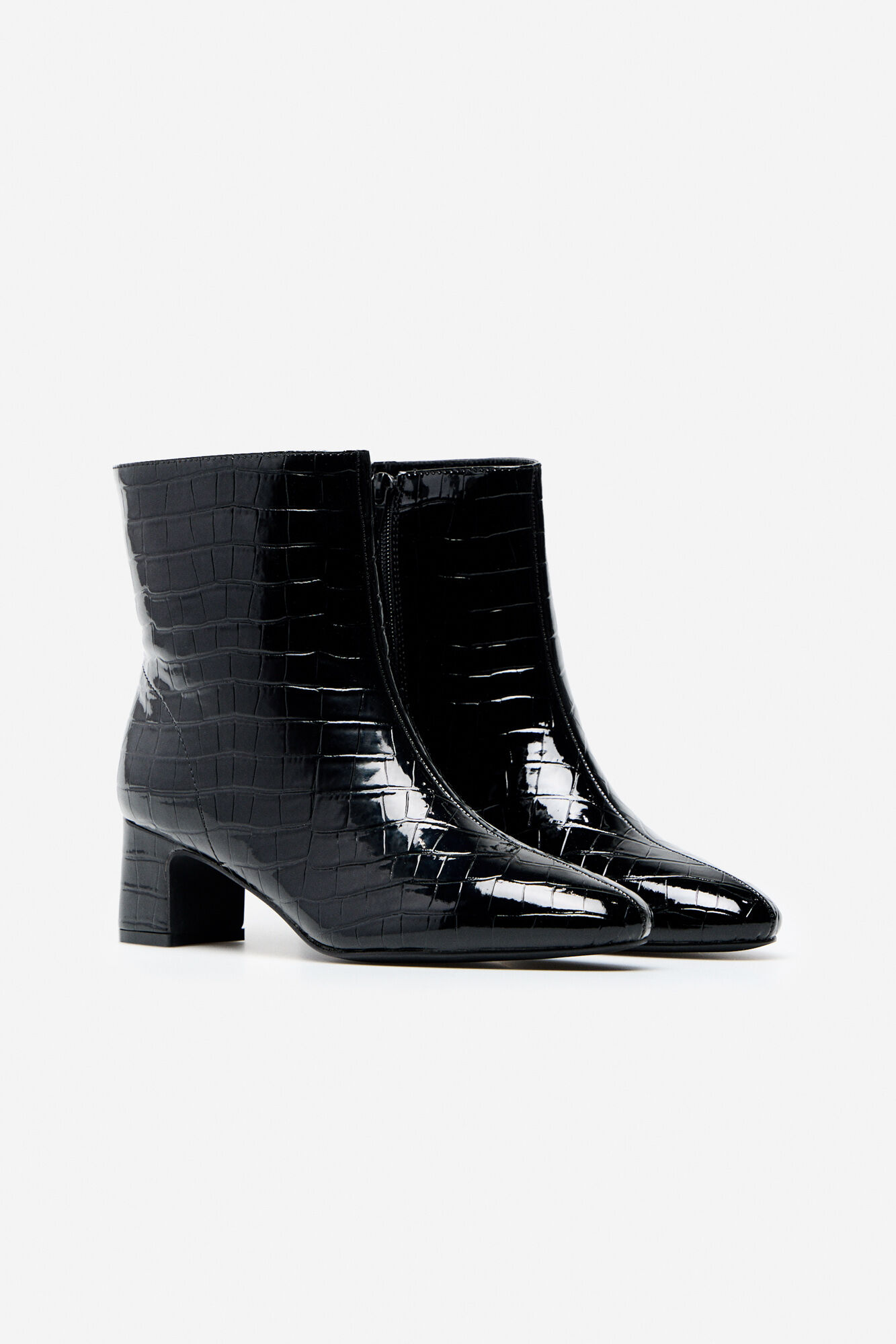 Croc heeled ankle boots outlet
