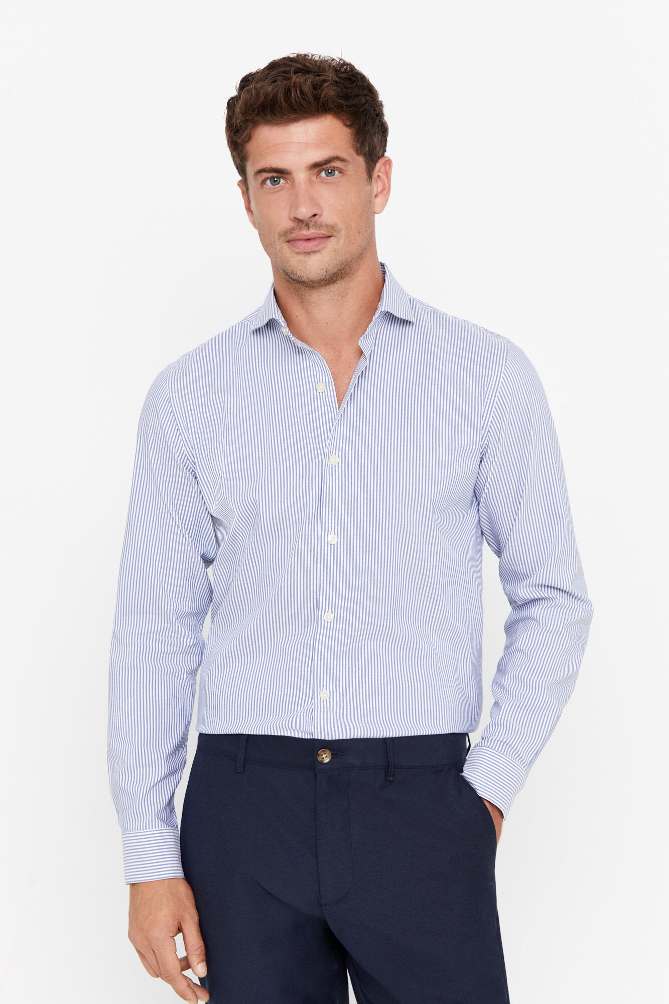 Camisa rayas coolmax slim fit