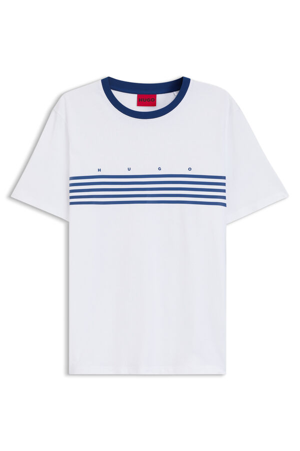 HUGO T-shirt riscas Branco