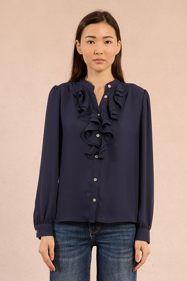 Molly Bracken Camisa de manga comprida com detalhe de babados Azul