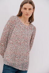 Cortefiel Blusa plissada Multicolorido