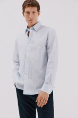 Cortefiel striped tencel cotton shirt Blue