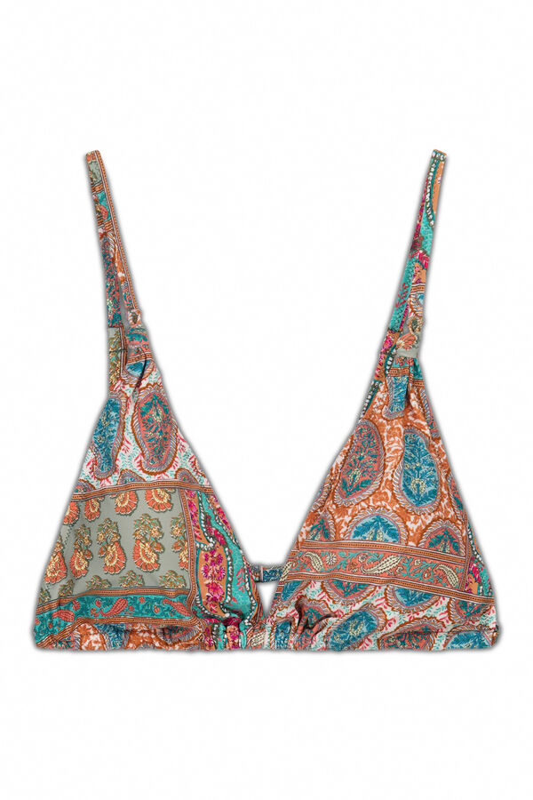 Cortefiel Top de biqu&iacute;ni triangular Laranja