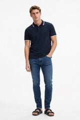 Selected Piqu&eacute; short sleeve polo shirt Blue
