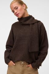 Vero Moda Camisola com gola cachecol Castanho