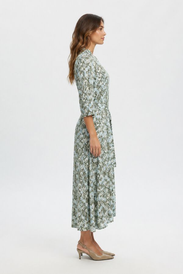 Selected Printed long dress Green