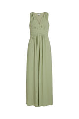 Cortefiel Long evening dress with V-neck Green