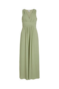 Cortefiel Long evening dress with V-neck Green