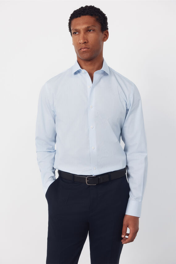 Camisa vestir cuadros slim fit fácil plancha
