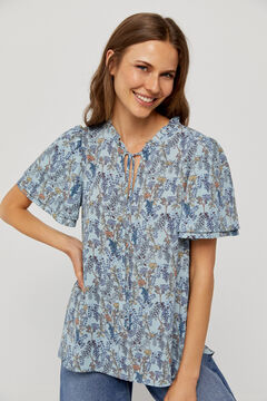 Cortefiel Sustainable fabric blouse Printed blue