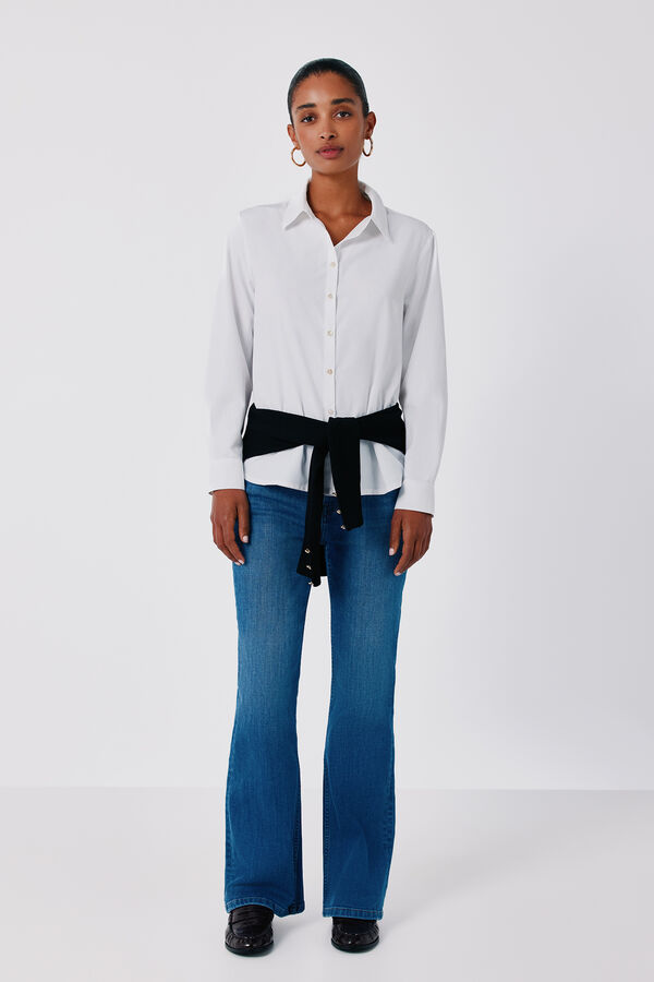 Cortefiel Poplin shirt White