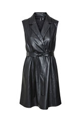 Cortefiel Short faux leather dress  Black