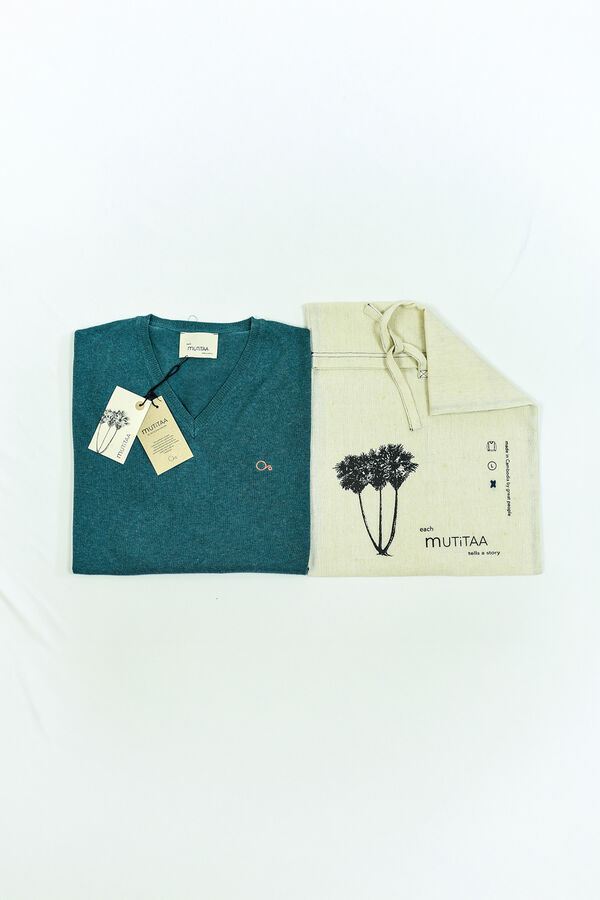 Mutitaa Camisola Channa com gola em V Azul