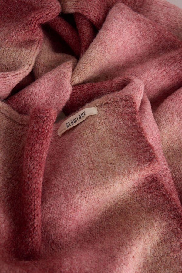 Slowlove Bufanda gruesa rayas Rosa