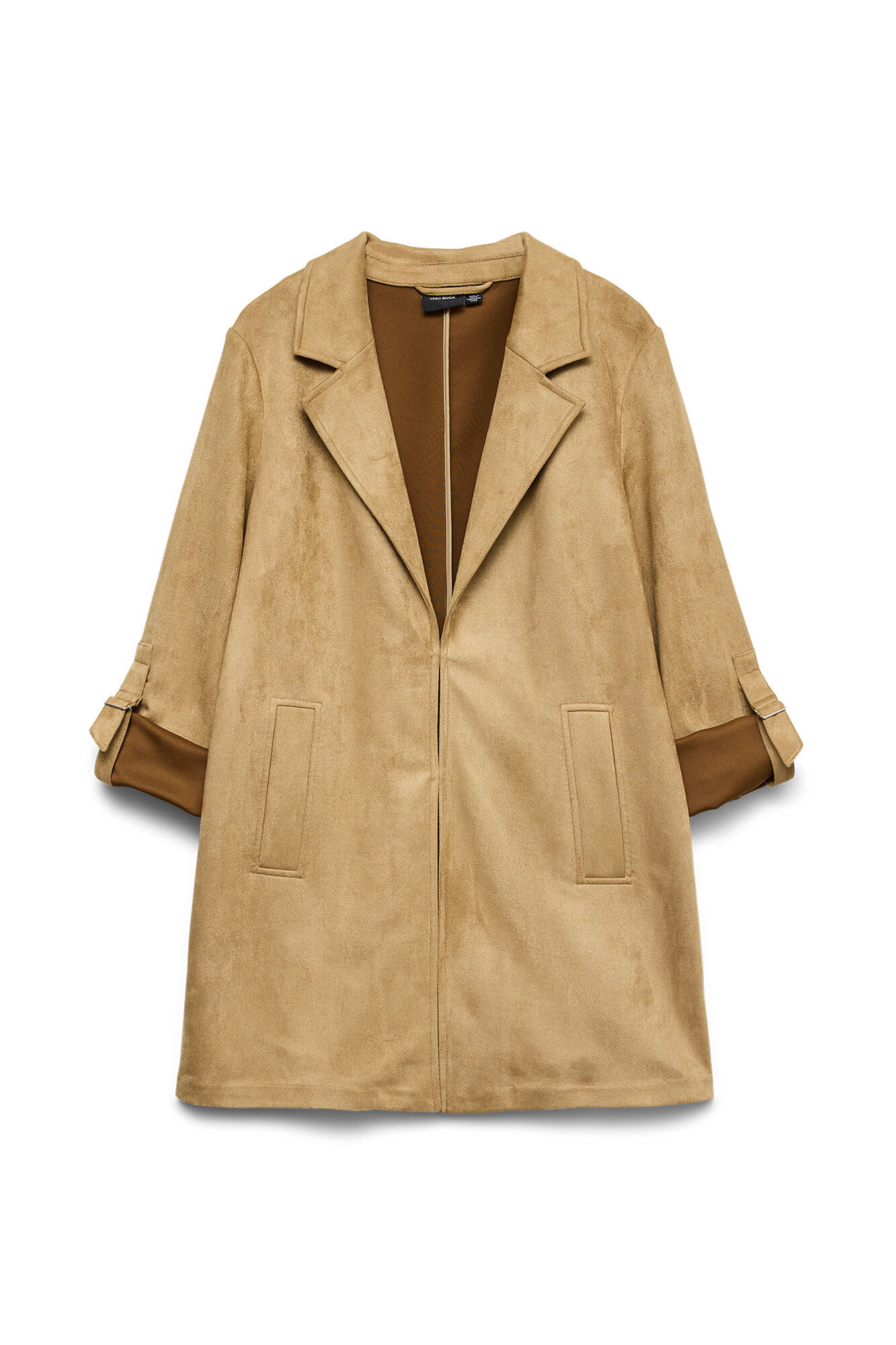 Vero Moda Casaco efeito camur&ccedil;a gola de lapela