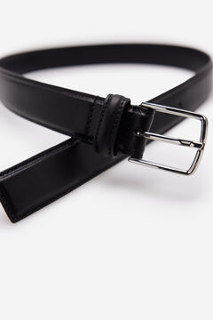 Cortefiel Plain leather dress belt Black