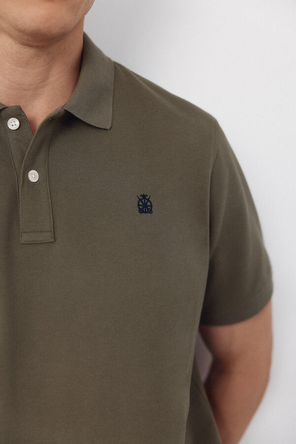 Cortefiel Basic piqu&eacute; polo shirt Kaki