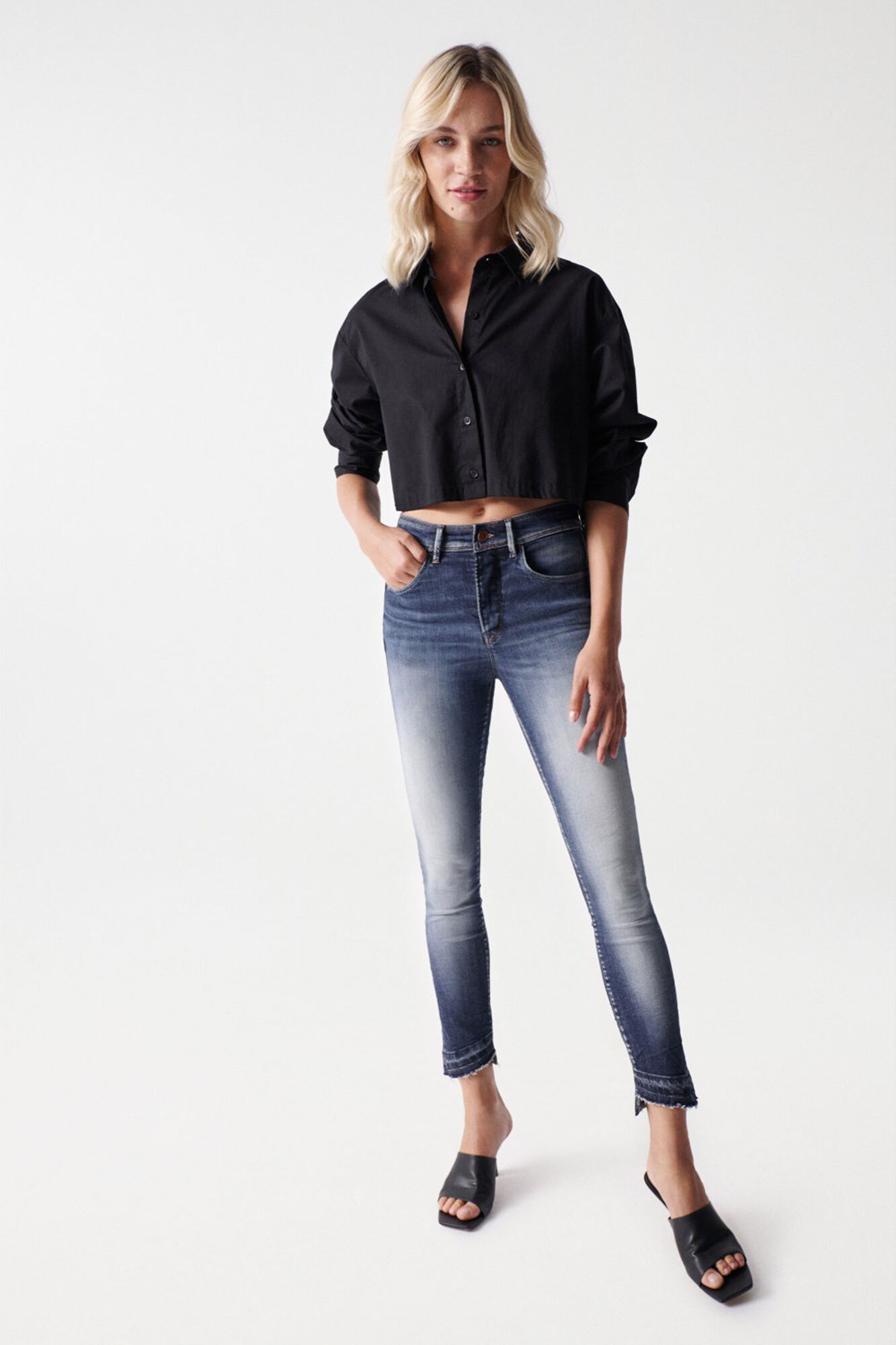 Salsa Jeans Jeans faith push in cropped lavagem premium