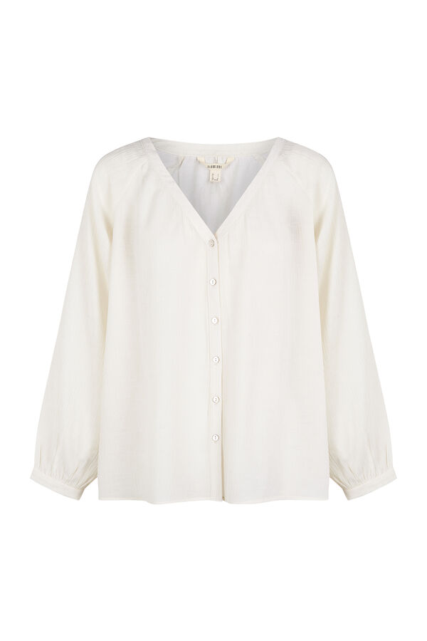 Slowlove Blusa plissada fluida Ecru