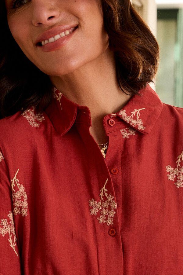 Pol&iacute;n Et Moi Vestido comprido Emma Vermelho