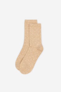 Cortefiel Polka-dot print long socks Beige