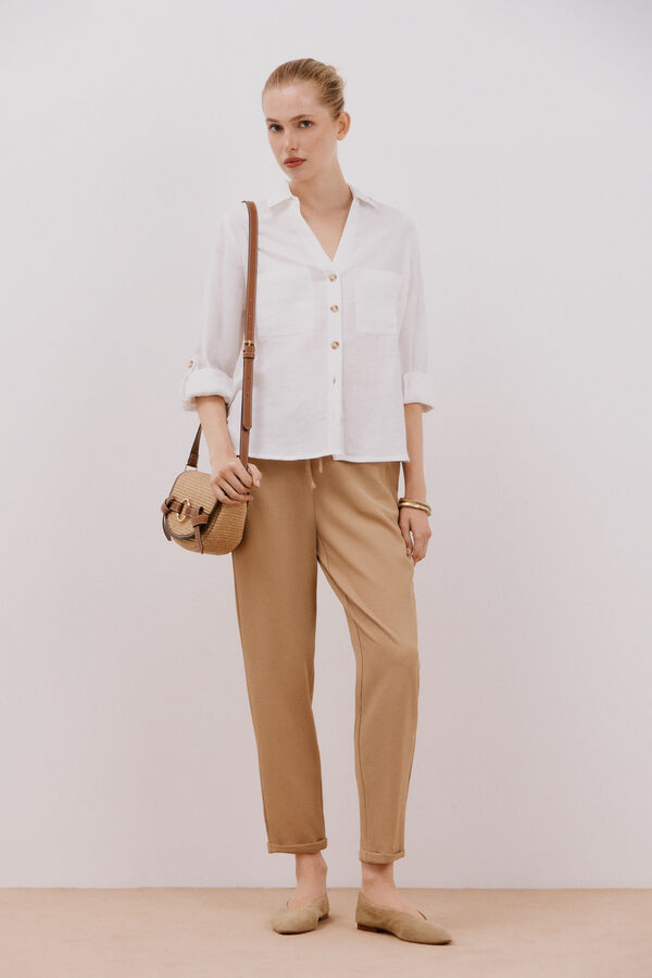 Cortefiel Very fluid pants Nude