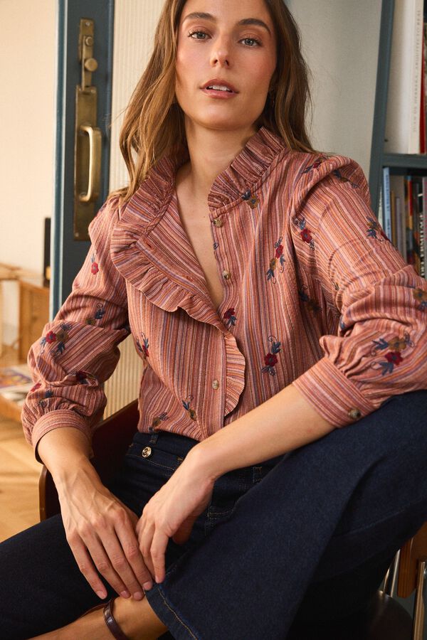 Pol&iacute;n Et Moi Striped shirt Nayeli Orange