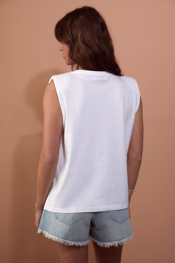 Slowlove Top ombreiras Branco