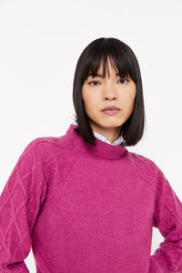 Cortefiel Combined knit jumper Fuchsia