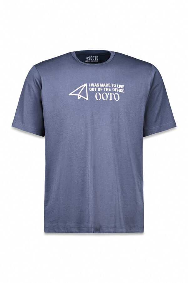 OOTO Camiseta gráfica lavada Azul