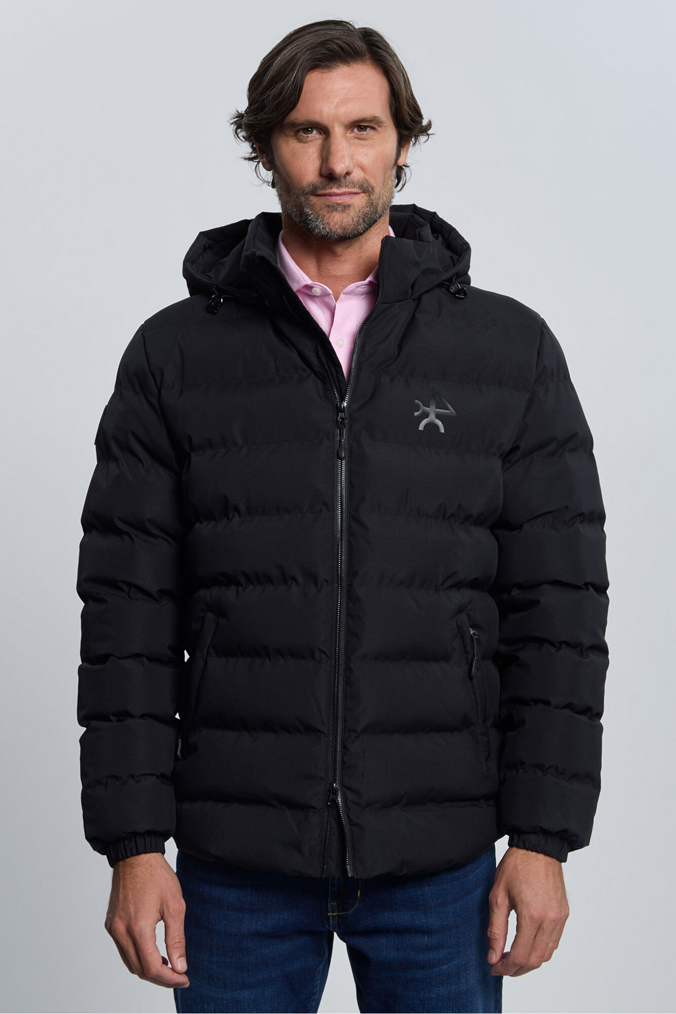 Valecuatro Chaqueta acolchada emboss negro