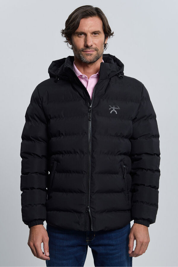 Valecuatro Casaco acolchoada preta com relevo Preto