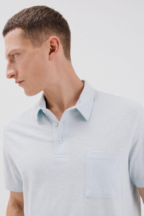 Cortefiel plain polo Blue