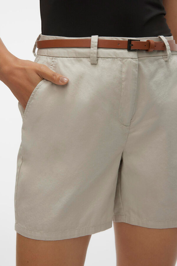 Cortefiel Shorts estilo chino con cinturón Gris
