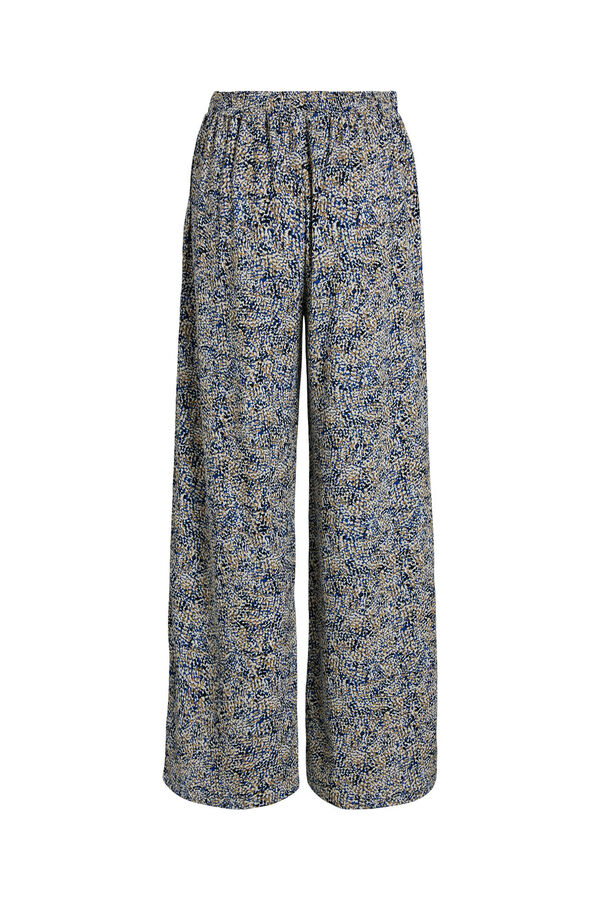Cortefiel Jersey-knit wide leg trousers  Blue