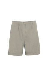Cortefiel Plain linen bermuda shorts Kaki