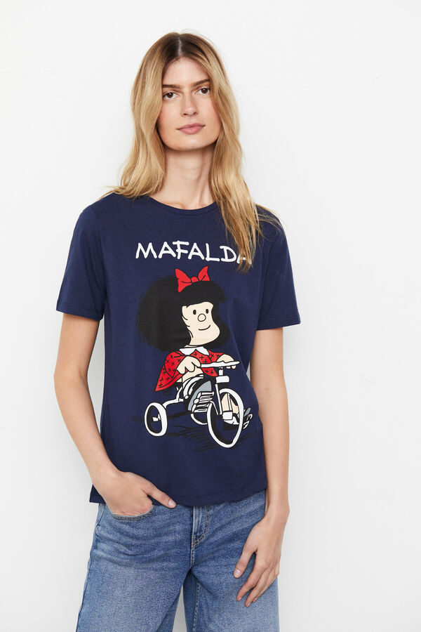 Cortefiel Camiseta Mafalda Azul marino