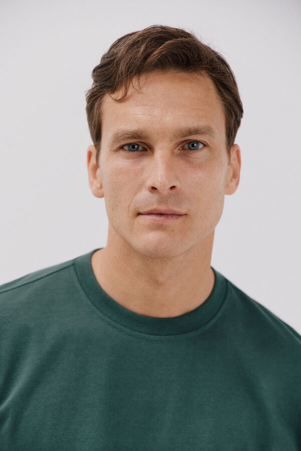 Cortefiel Basic T-shirt Green