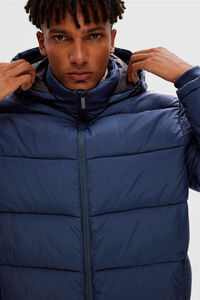 Cortefiel Water-repellent puffer jacket above the knee in 100% recycled nylon Grey