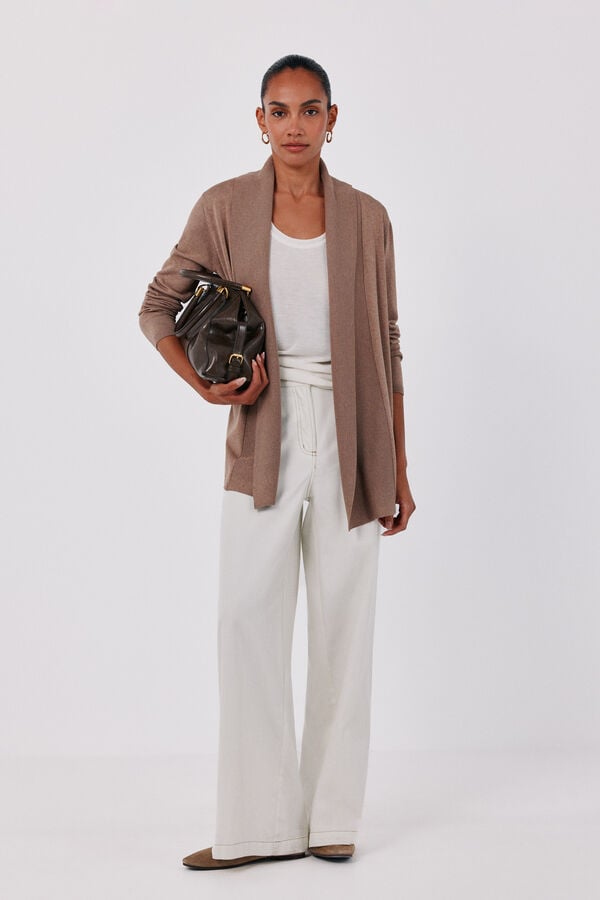 Cortefiel Shawl collar jacket Beige