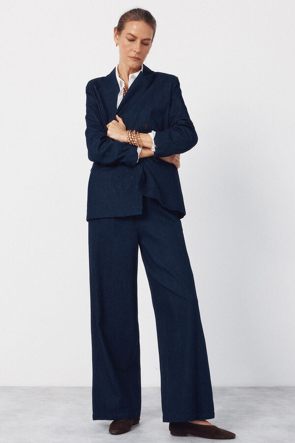 Cortefiel Tailored denim blazer Blue