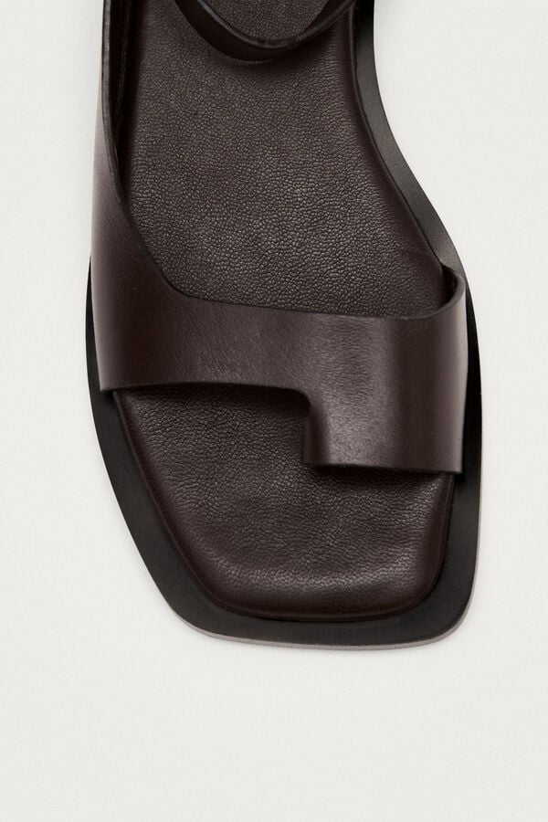 Alohas Leather sandals Tebas Dark brown