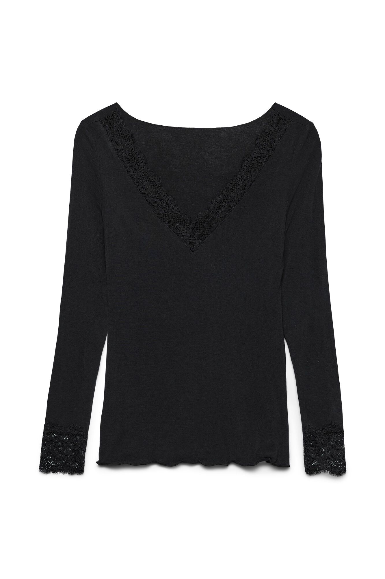 Vero Moda T-shirt gola em bico de renda