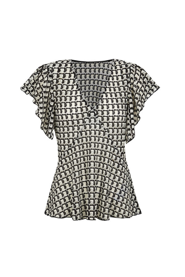 Slowlove Multicoloured structured top Black