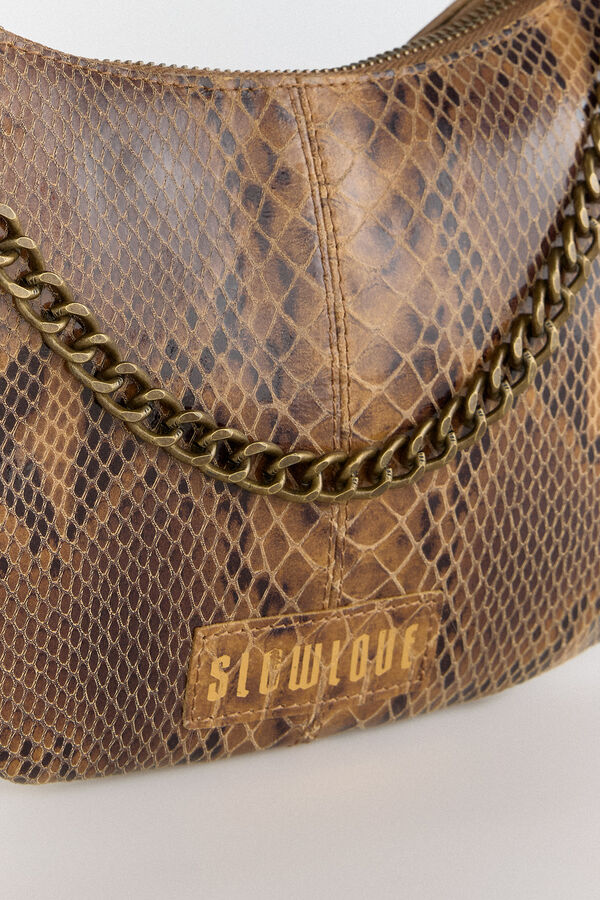Slowlove Bolso serpiente tachuelas Estampado marrón