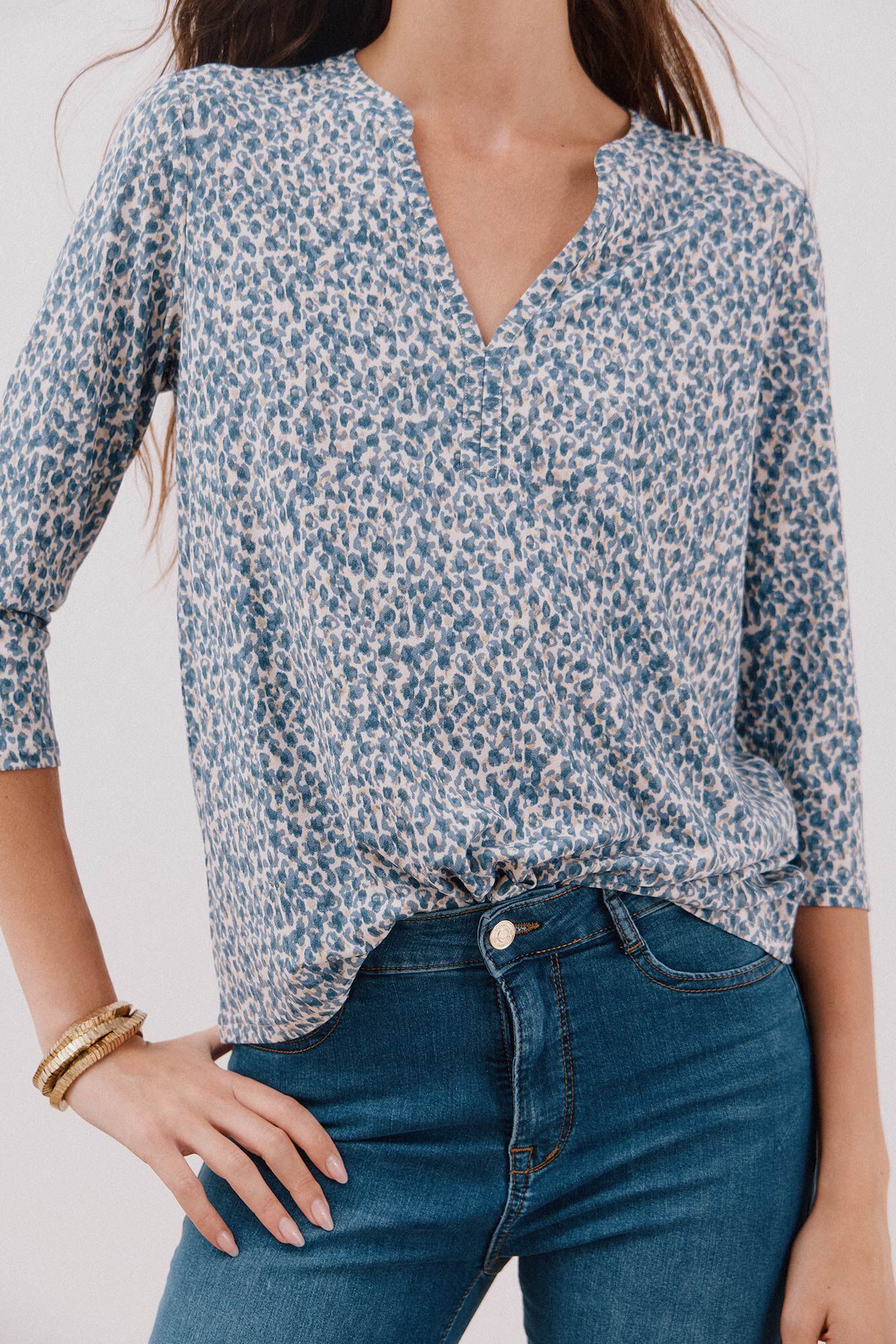 Cortefiel Basic mandarin neckline -shirt