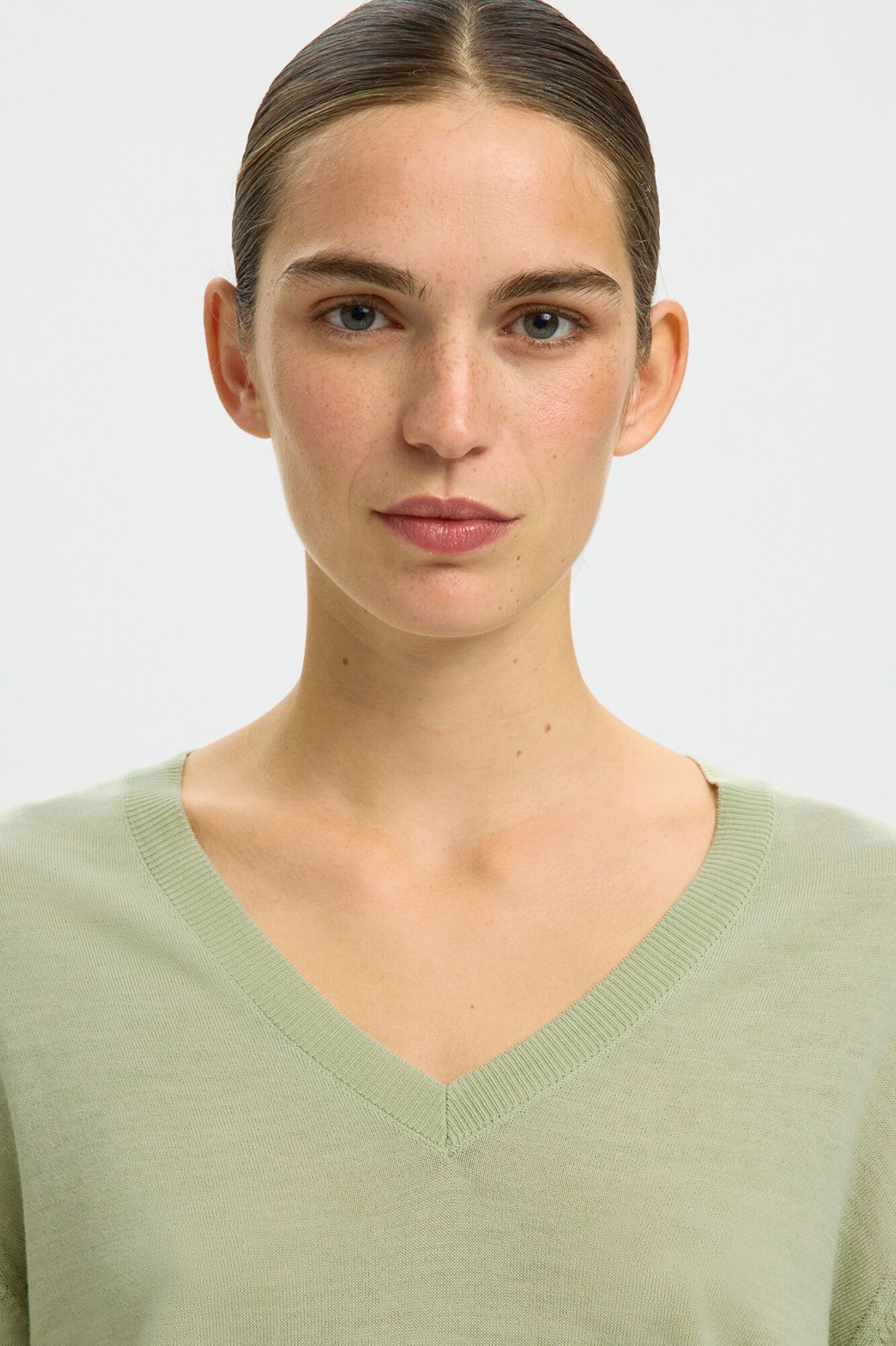 Selected Camisola manga curta em 100% l&atilde; merino