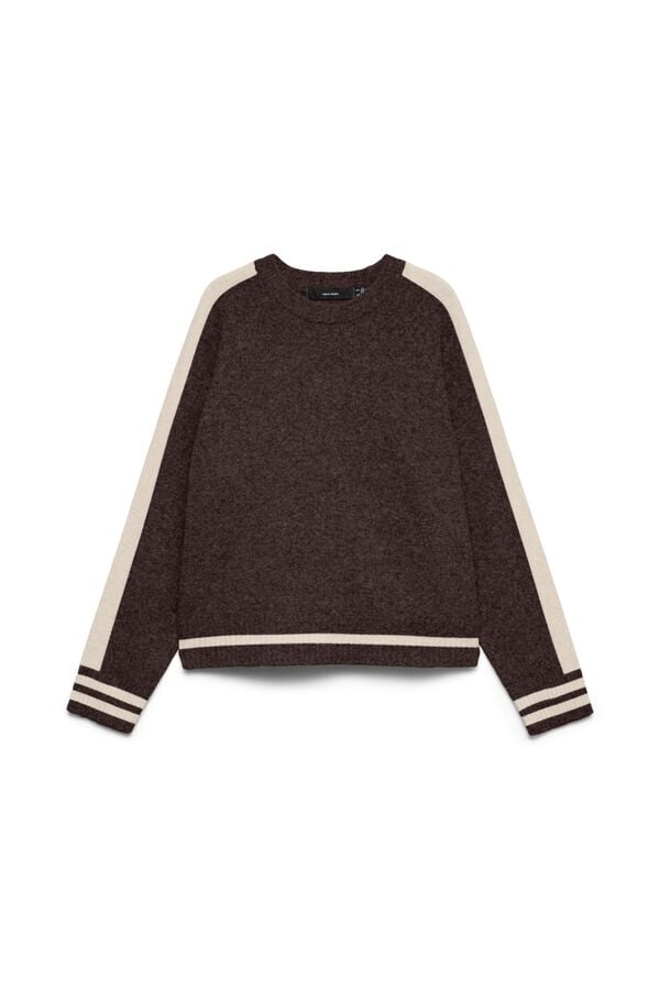 Vero Moda Curve Camisola em mistura de l&atilde; Castanho