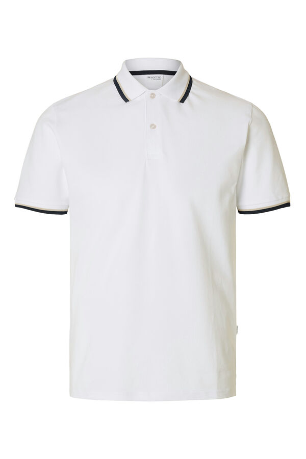 Selected Camisa piqué manga curta Branco